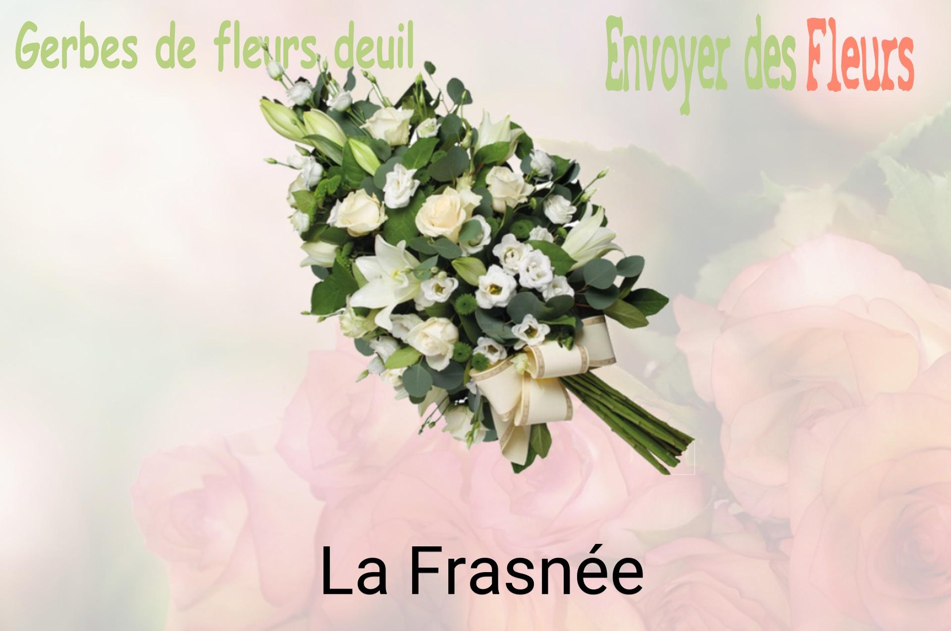 Gerbe de fleurs de deuil livrée à La Frasnée